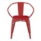 Emma and Oliver Alva Metal Indoor-Outdoor Stacking Chair with Vertical Slat Back, Arms and All-Weather Polystyrene Seat